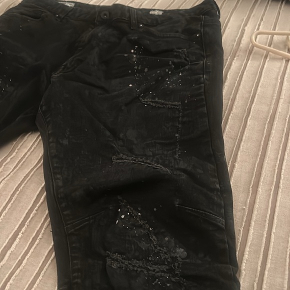 Y2K SMOKE RISE Men’s Jeans w/ distressing & paint splatter size38/32 - Picture 3 of 9